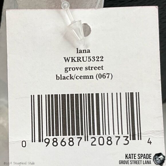 KATE SPADE GROVE STREET LANA LEATHER SATCHEL IN BLACK/CREAM WITH CROSSBODY STRAP - Picture 12 of 14